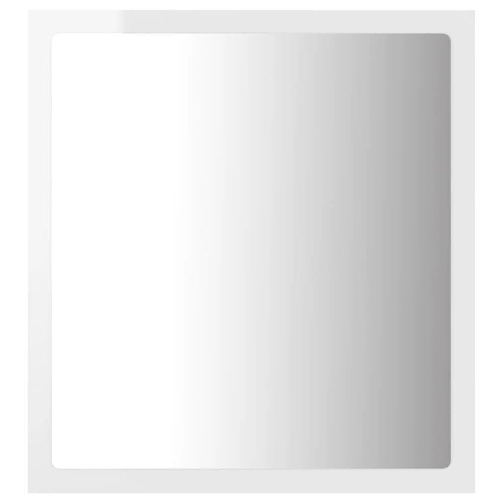 Vidaxl Kúpeľňové zrkadlo s LED, lesklé biele 40x8,5x37cm, akryl